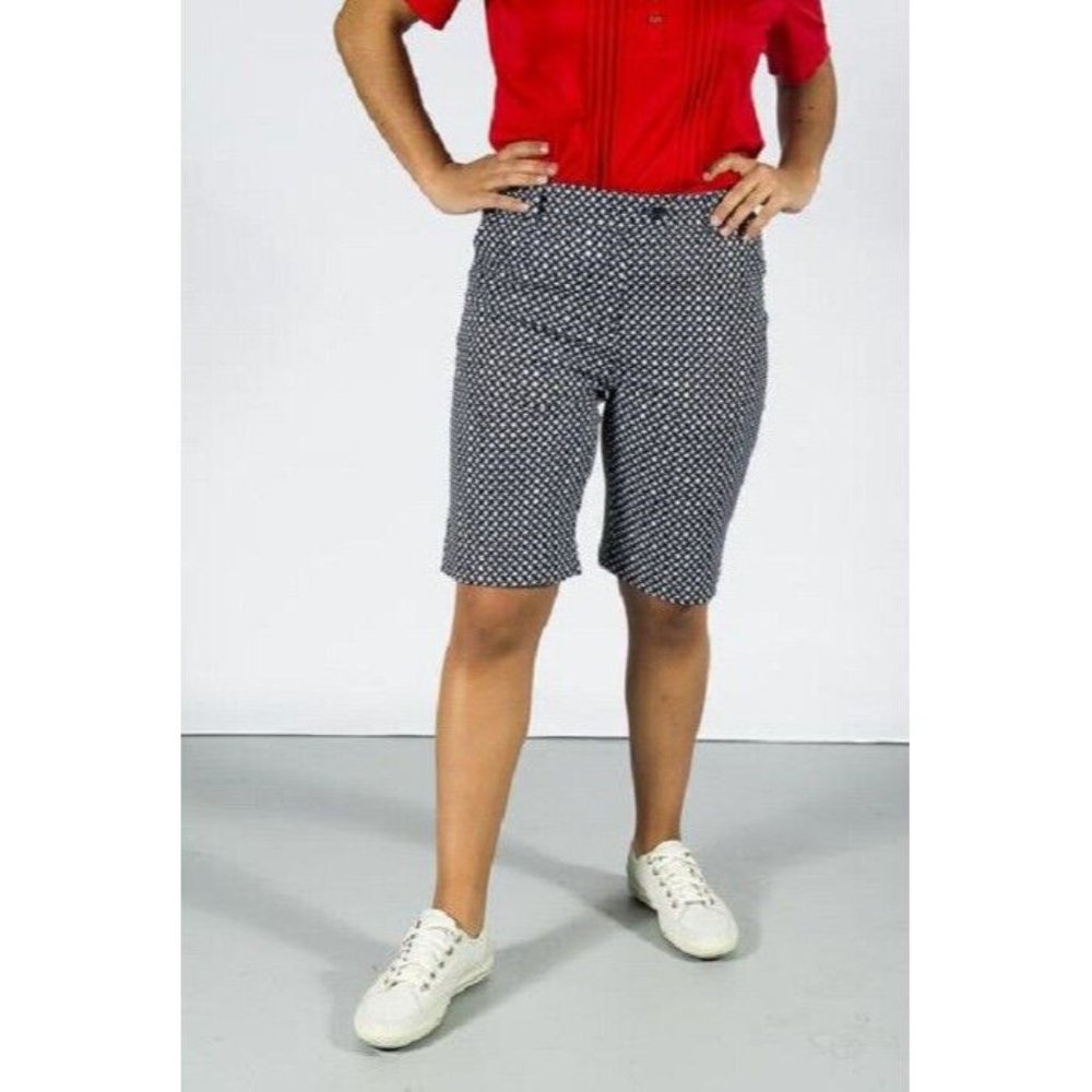 CRACKED WHEAT Brittany Printed Golf Shorts CW506-111 Navy Basket Weave ( 22 )